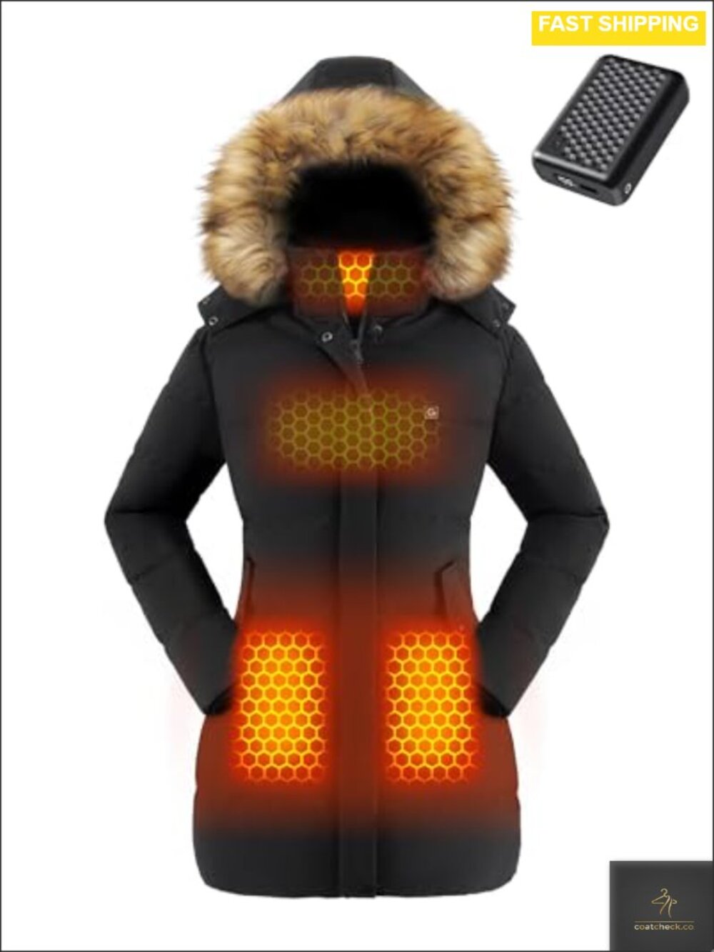 Graphene Heated Jacket 12V Fast Charge 18400mAh Warm Winter Coat